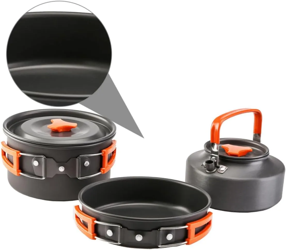VICASKY 1 Set Camping Pot Set Camping Oven Camping Cooking Equipment Camping Cookware Kit Wild Camping Equipment Skillet Camping Pots Aluminum Alloy Cookware Camping Utensils Camping Tool