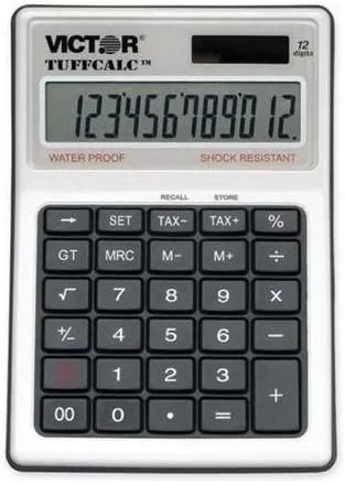 Victor 99901 Tuffcalc Calculator - 12 Character[s] - Lcd - 1.8 X 4.6 X 6.5 - White (VCT99901) WLM