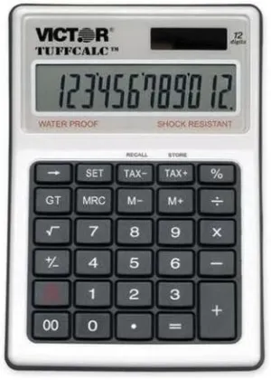 Victor 99901 Tuffcalc Calculator - 12 Character[s] - Lcd - 1.8 X 4.6 X 6.5 - White (VCT99901) WLM