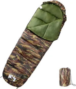 vidaxl camo Mummy Sleeping Bag for Adults - Camping/Hiking/Travel - Spring/Summer/Autumn, 70.9 x 24.4 inches, Lightweight Portable 2.89 lbs