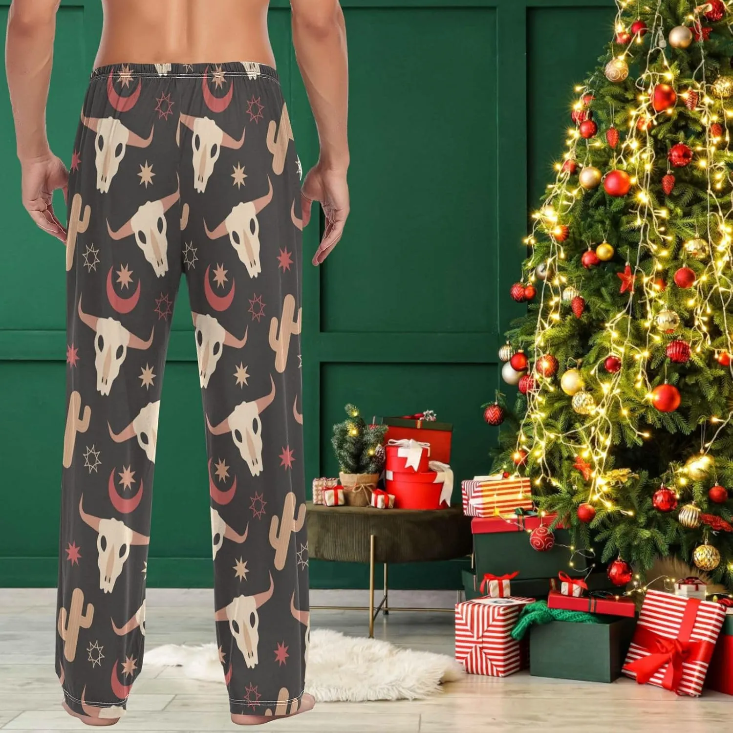 visesunny Mens 100% Cotton Pajama Bottoms Lightweight Lounge Pant with Pockets Soft Sleep Pj Pants for Men