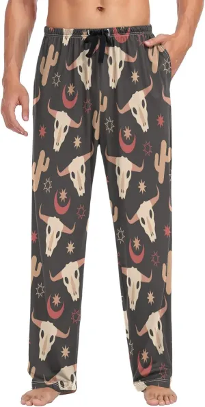visesunny Mens 100% Cotton Pajama Bottoms Lightweight Lounge Pant with Pockets Soft Sleep Pj Pants for Men