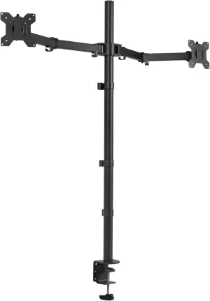 VIVO Dual Monitor Stand Up Desk Mount Extra Tall 39 inch Pole, Fully Adjustable Stand for up to 32 inch Screens, Black, STAND-V032T