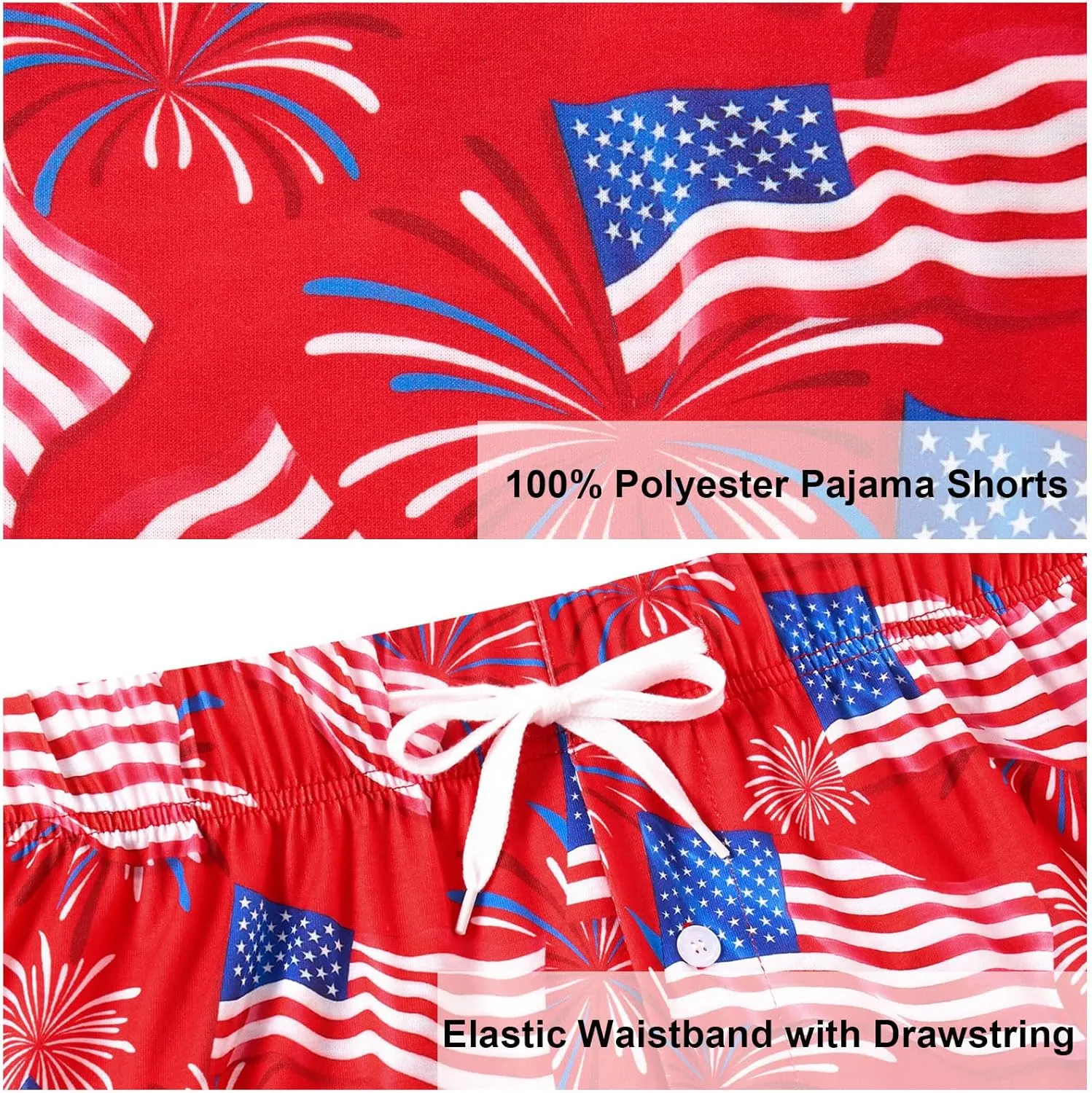 Vogseek Pajama Shorts for Men, Men's Pajama Bottoms, Sleep wear Pjs Pants