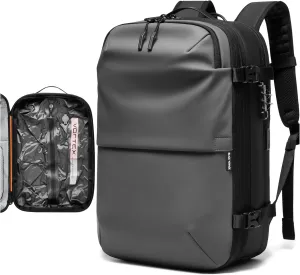 Vortex Vacuum Seal Travel Backpack 60L Exapandable Air Compression System Water Resistant TSA Lock Carry-On Suitcase Luggage Black AERO-No Vacuum Pump