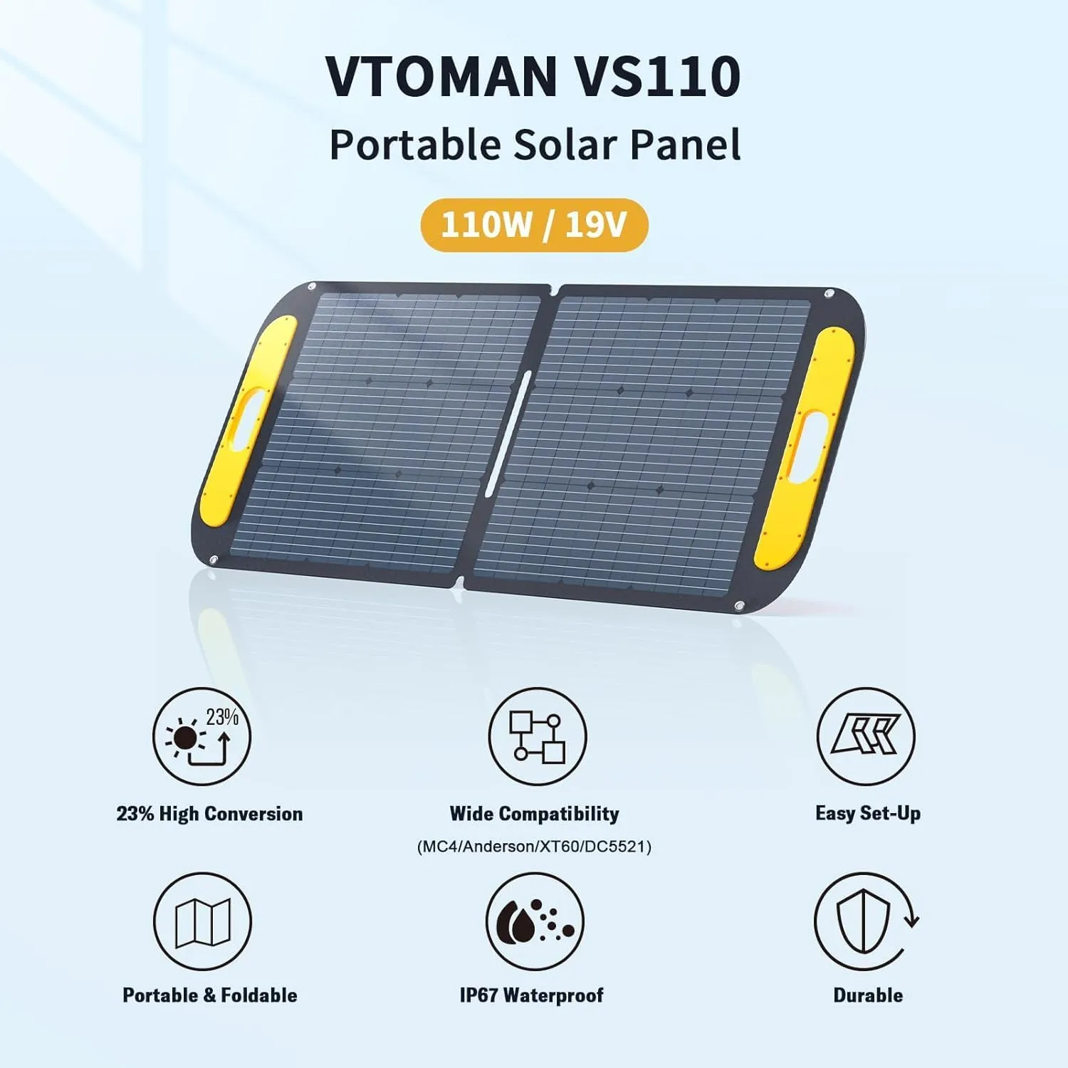 Vtoman 2376Wh Portable Power Station Bundle with Extra Battery & 110W Solar Panel Included, Up to 3000W Solar Generator for Home Backup, Off-grid, Road Trip, RV, Camping, Emergencies