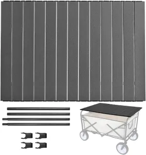Wagon Table Top 33.8x21.6 Aluminum Alloy Heavy Duty Folding Wagon Table Top Attachment Portable Wagon Table for Camping Picnic Barbecue