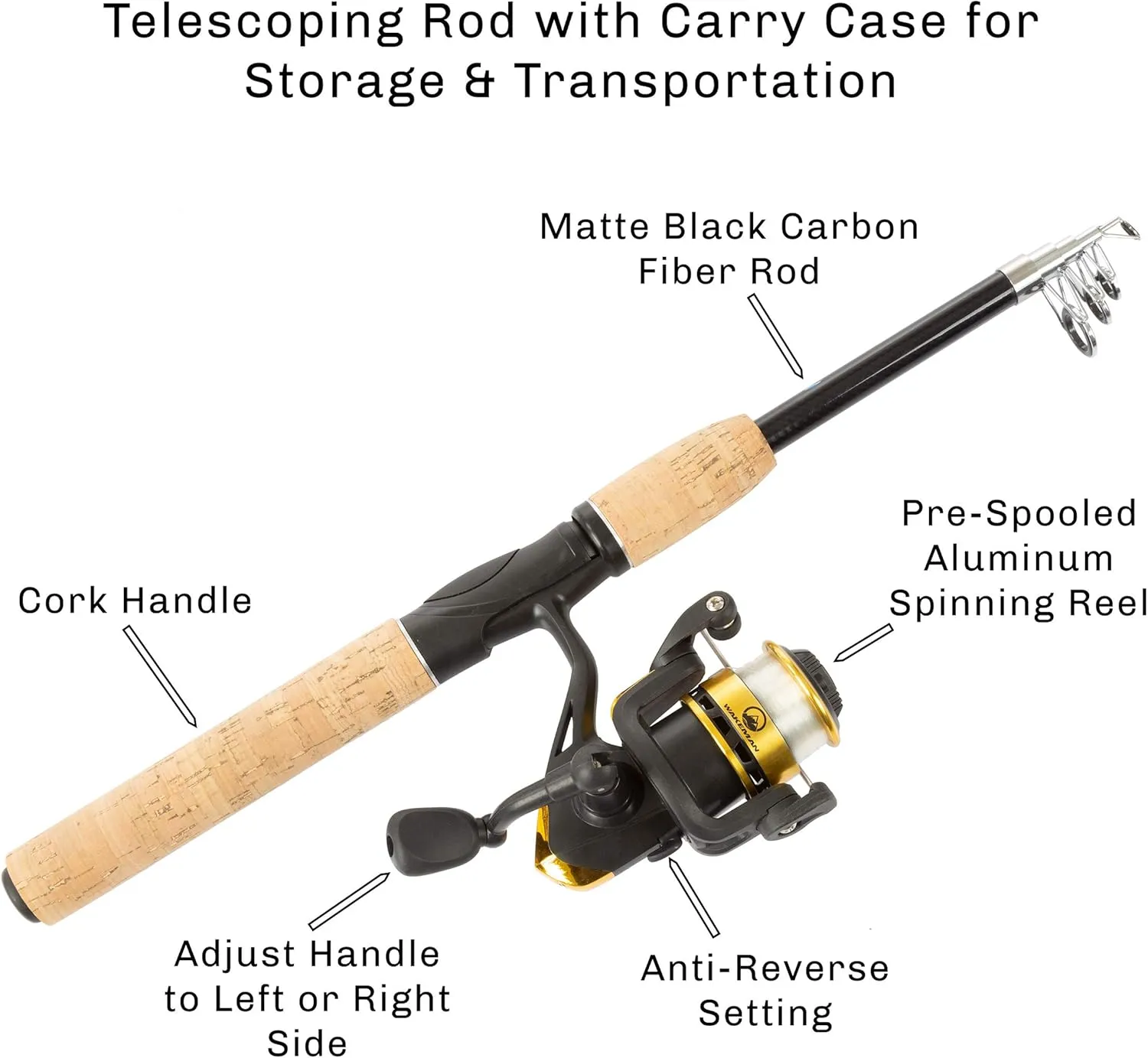 Wakeman Wakeman Telescopic Fishing Rod and Reel