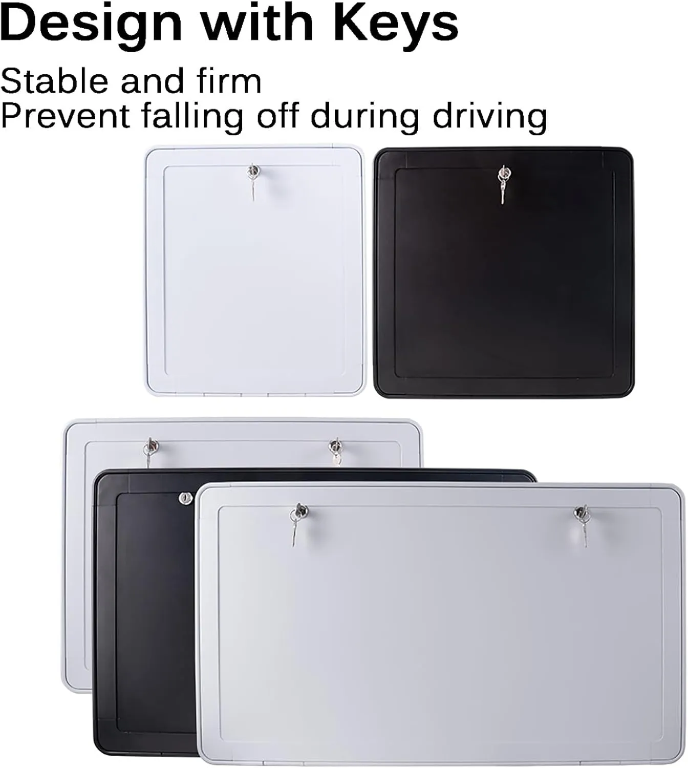 Wall Mounted Table, Foldable Picnic Table, Premium Aluminum Alloy Table for Campervan, Lockable Wall Table Kit Ideal for Campervans and Motorhomes (White-60x45cm(23.6x17.7in)