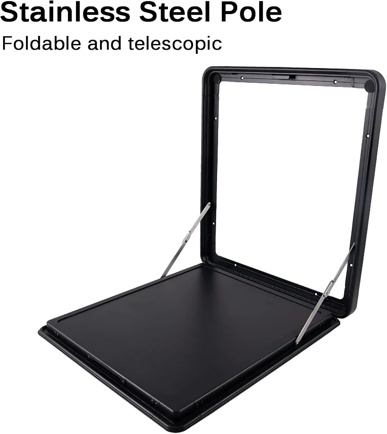 Wall Mounted Table, Foldable Picnic Table, Premium Aluminum Alloy Table for Campervan, Lockable Wall Table Kit Ideal for Campervans and Motorhomes (White-60x45cm(23.6x17.7in)