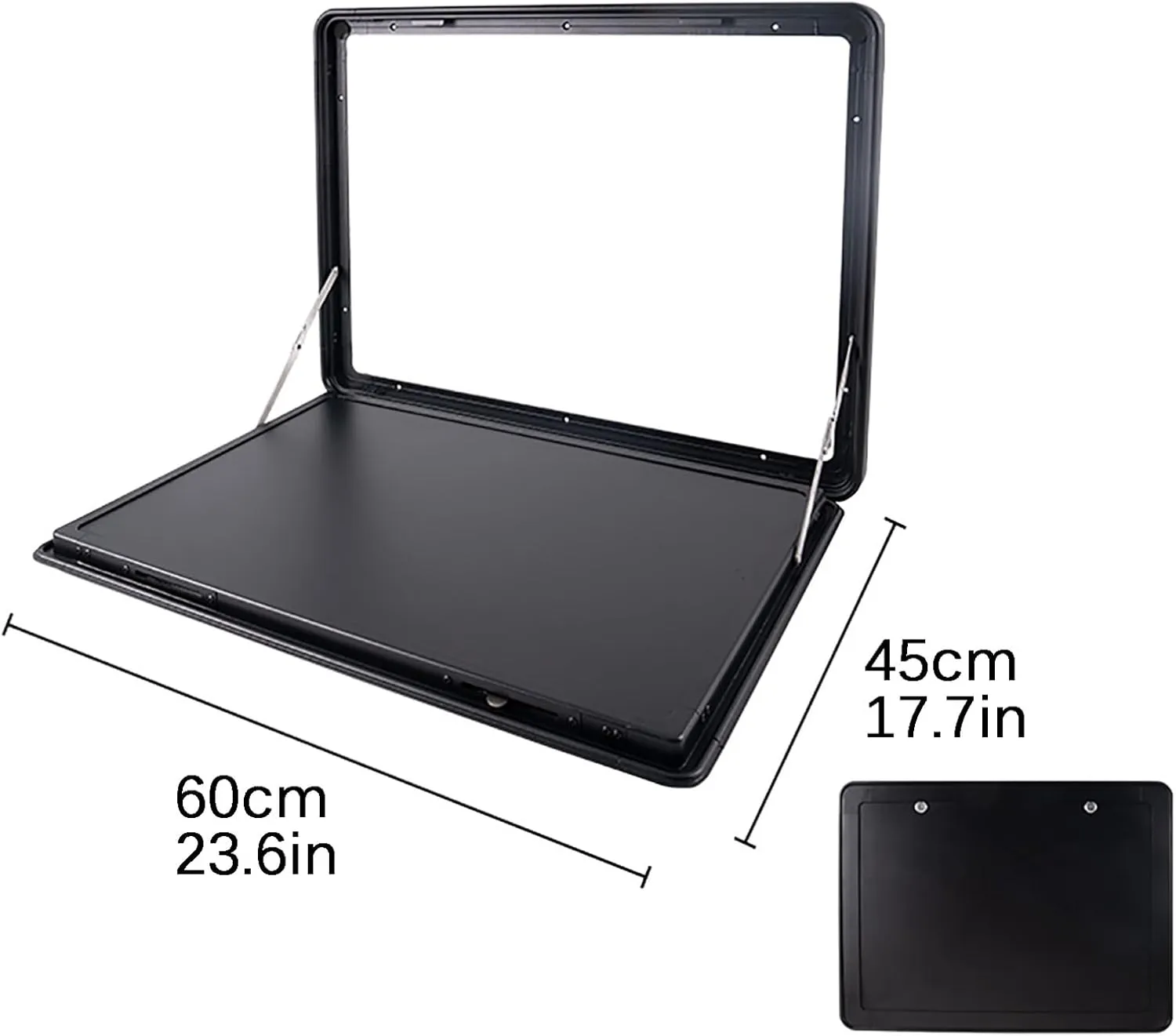 Wall Mounted Table, Foldable Picnic Table, Premium Aluminum Alloy Table for Campervan, Lockable Wall Table Kit Ideal for Campervans and Motorhomes (White-60x45cm(23.6x17.7in)