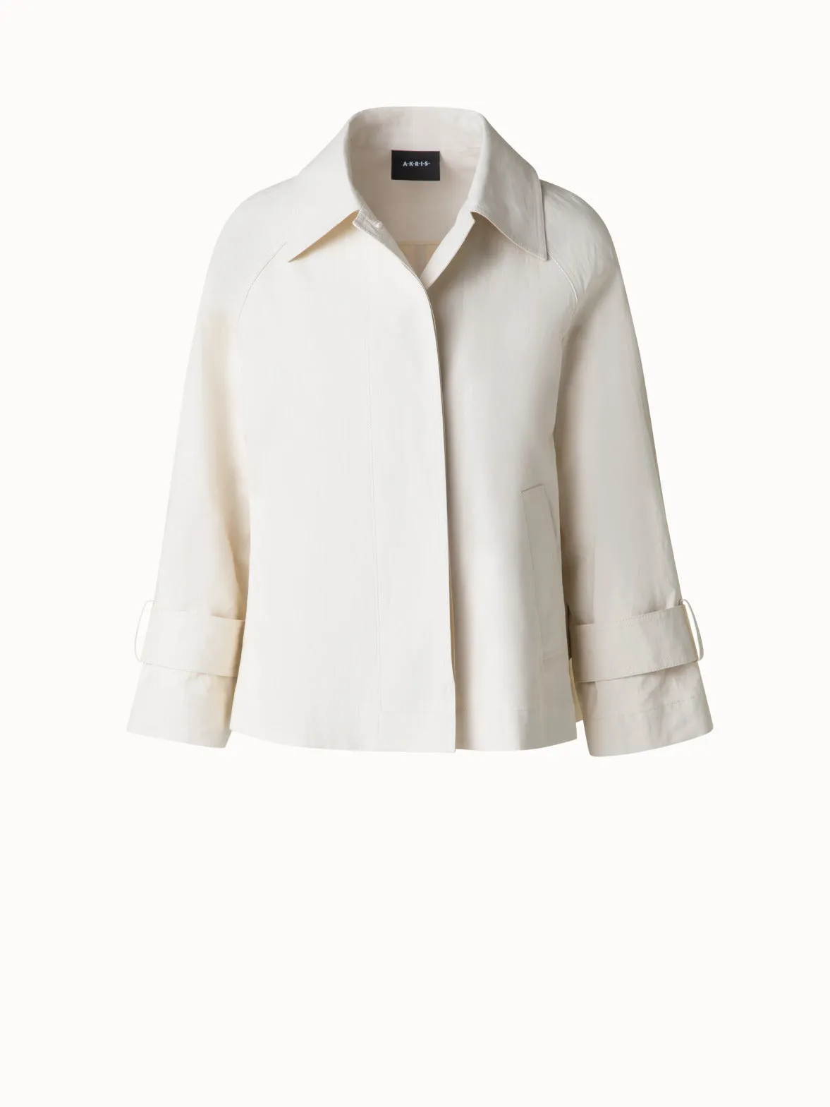 Water Repellent Short Jacket in Coated Linen