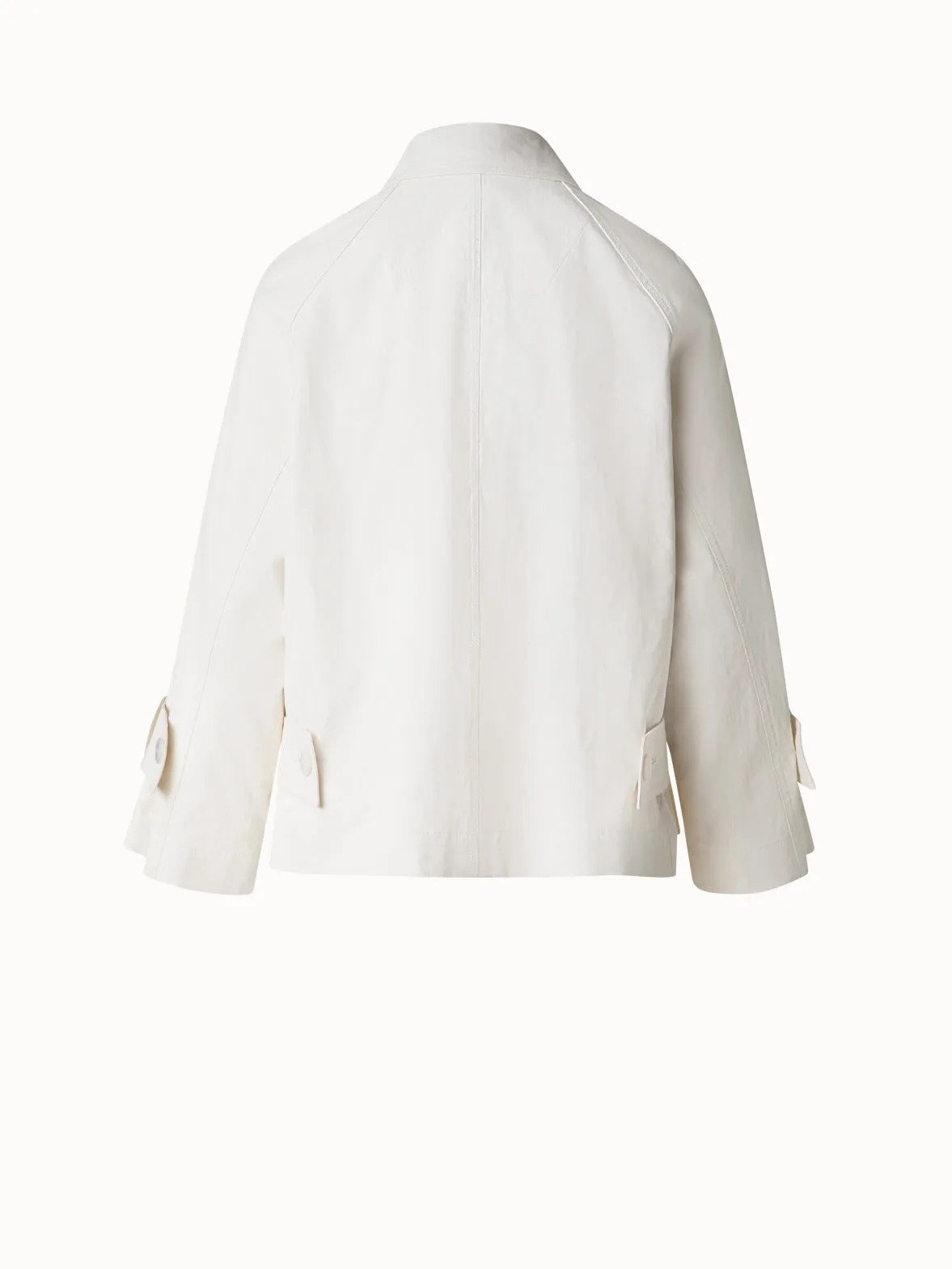 Water Repellent Short Jacket in Coated Linen