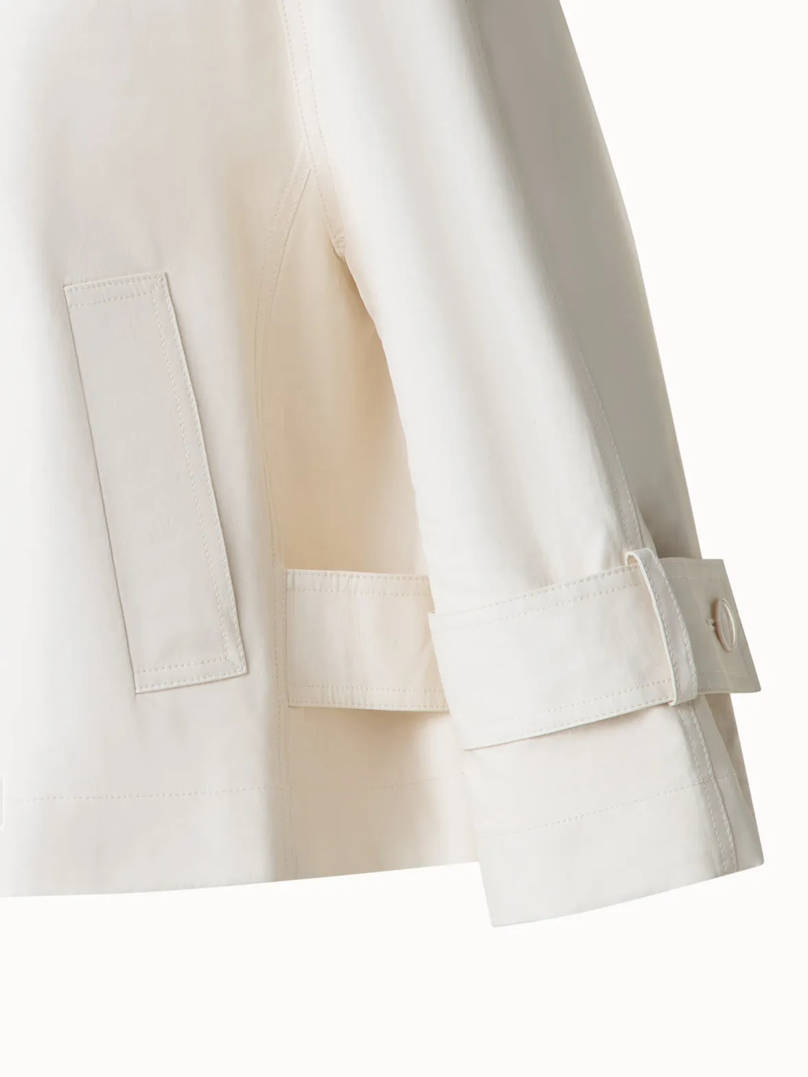 Water Repellent Short Jacket in Coated Linen