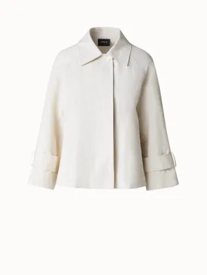 Water Repellent Short Jacket in Coated Linen