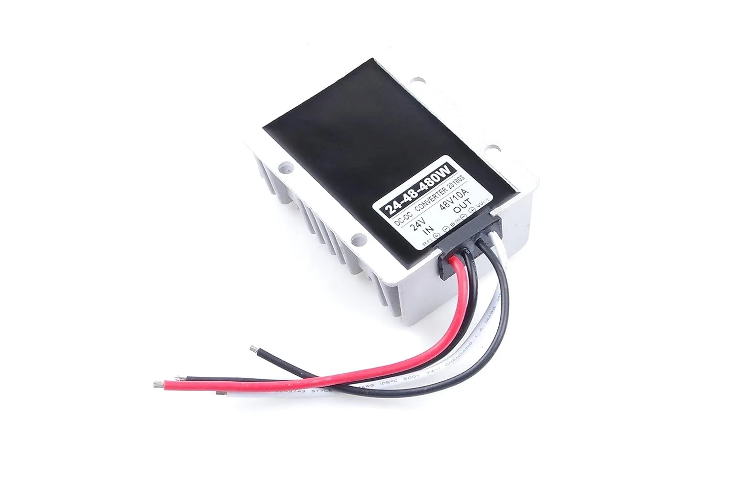 Waterproof DC 24V Step Up to 48V 10A 480W Voltage Boost Converter Regulator Power Supply (in 24V (18-32V), 48V 10A)