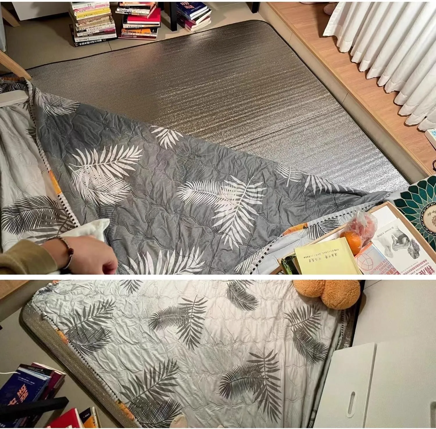 Waterproof Foil Camping Mat, Aluminum Film Sleeping Mat, 4mm Thick Foam Aluminium Insulating Mat for Traveling & Outdoor Activities, Double-Sided Foil Tent Pad