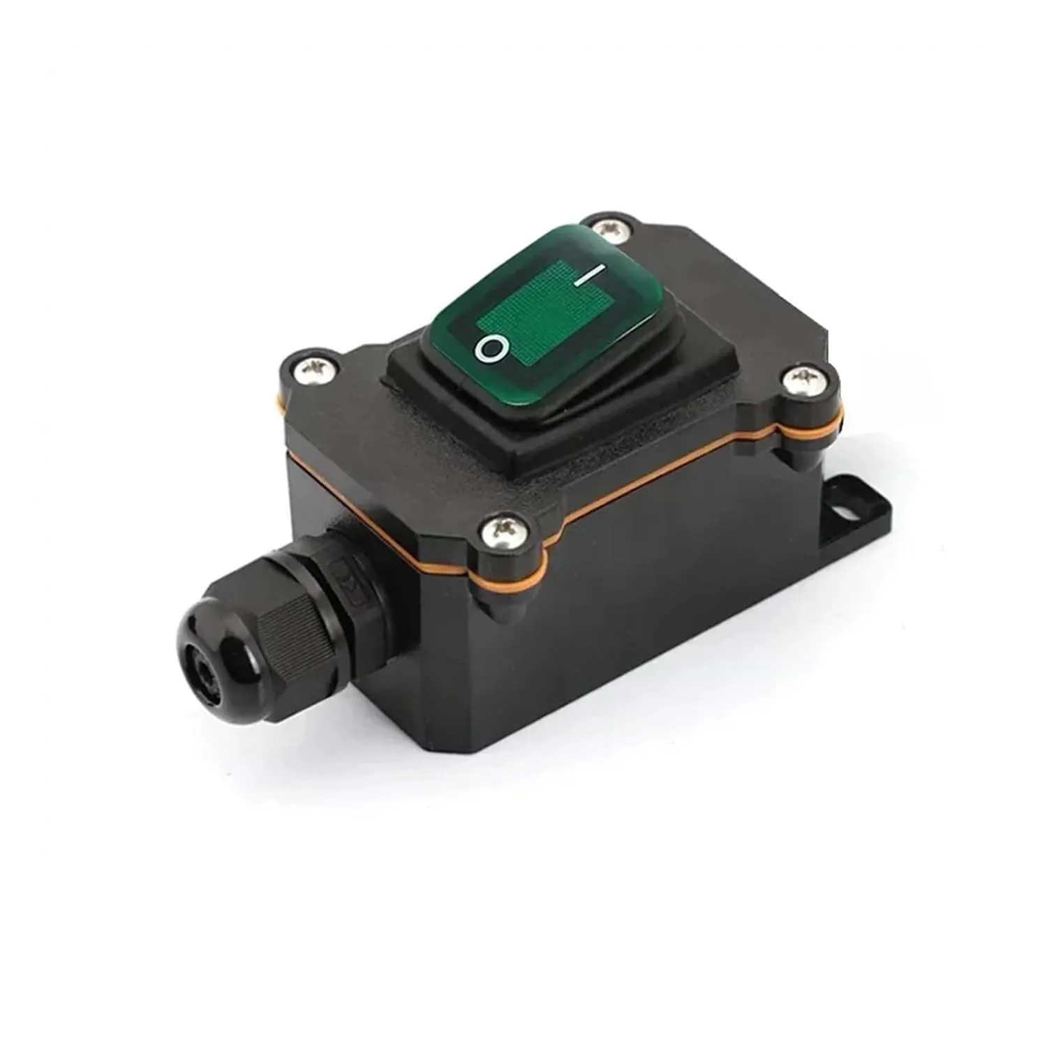 Waterproof Marine Rocker Switch with LED Outdoor Rainproof Junction Box Inline Power Cord Power Switch 12V/24V/220V IP65(Double red 12-24V,1 Pcs)
