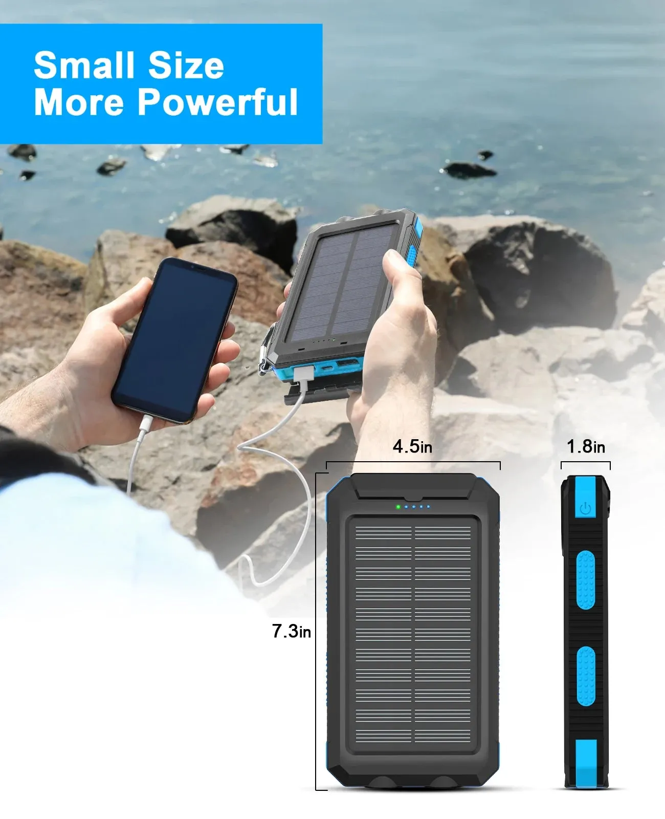 Waterproof Outdoor Solar Power Bank 38800mAh