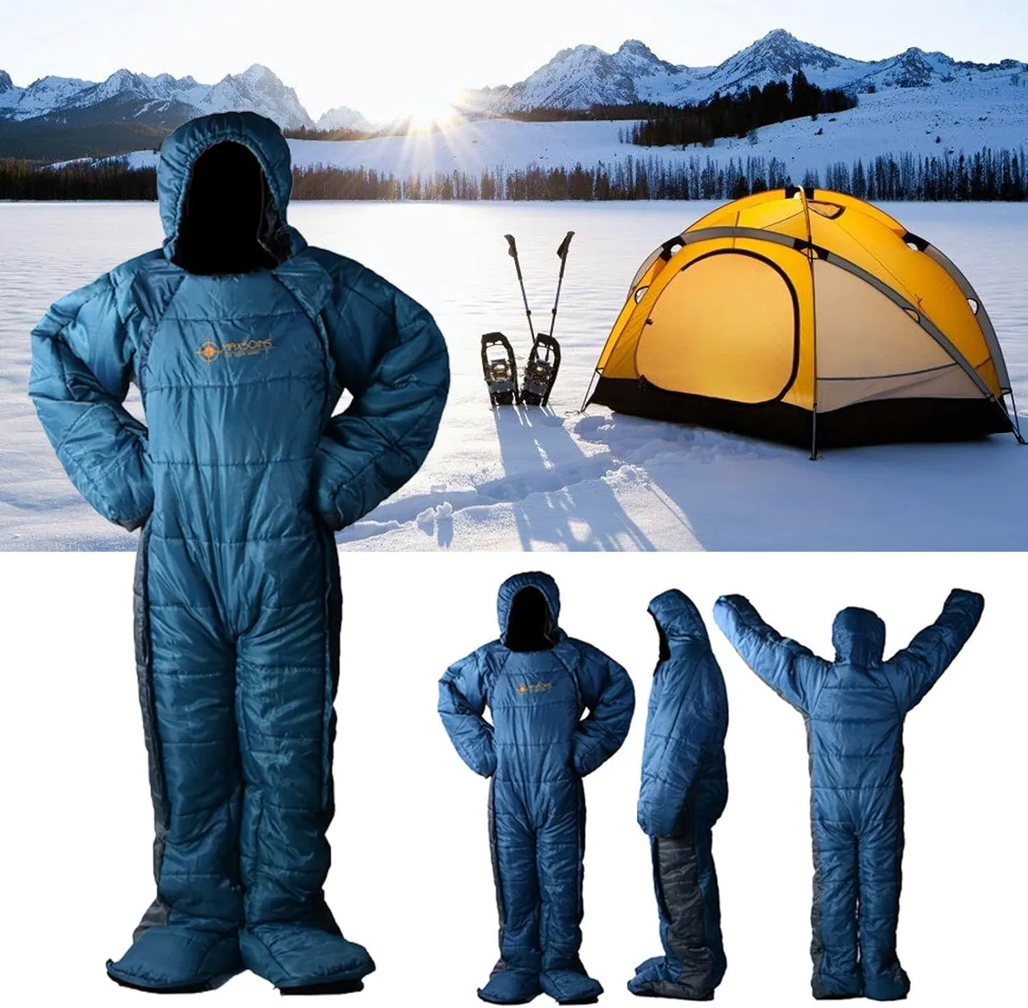 Wearable Sleeping Bag- Winter Warmerbag | Wearable Human Sleeping Bag, Hoodie Quilted Warm Thermal Coat, Windproof Temporary Rest Human Sleeping Bag Cold Protection for Hiking Camping