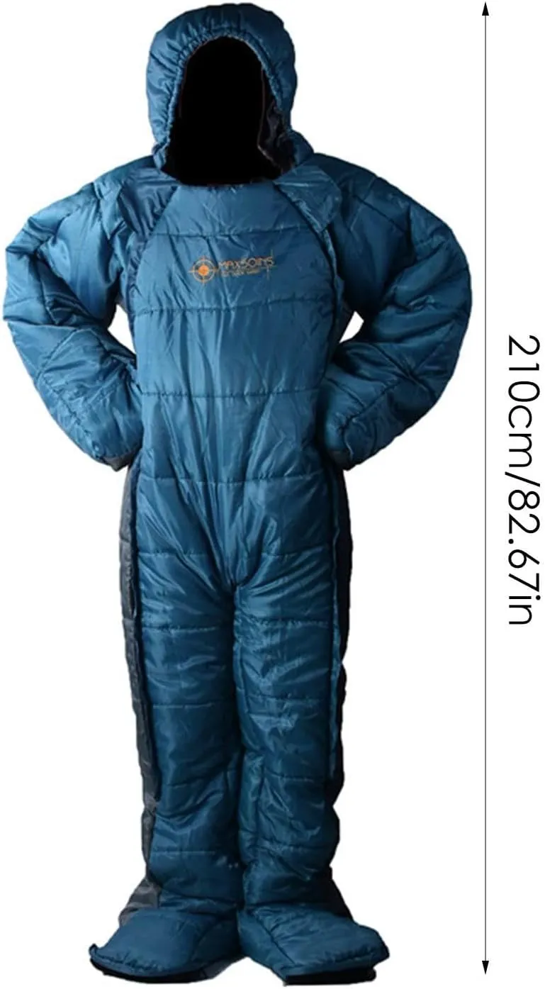 Wearable Sleeping Bag- Winter Warmerbag | Wearable Human Sleeping Bag, Hoodie Quilted Warm Thermal Coat, Windproof Temporary Rest Human Sleeping Bag Cold Protection for Hiking Camping