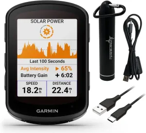 Wearable4U - Garmin Edge 540 Solar GPS Cycling Computer, Button Controls, Advanced Navigation with E-Bank Bundle