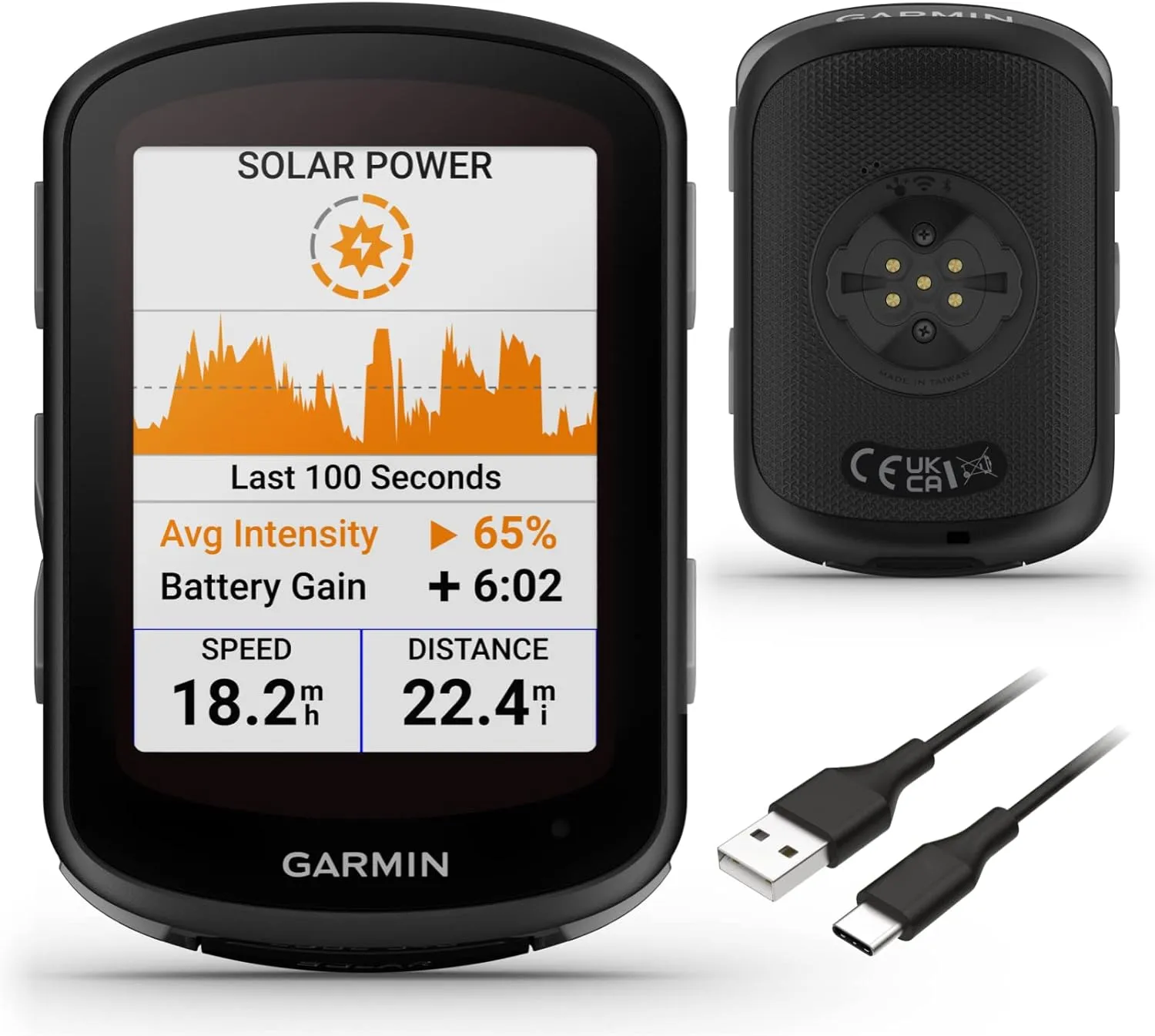 Wearable4U - Garmin Edge 540 Solar GPS Cycling Computer, Button Controls, Advanced Navigation with E-Bank Bundle