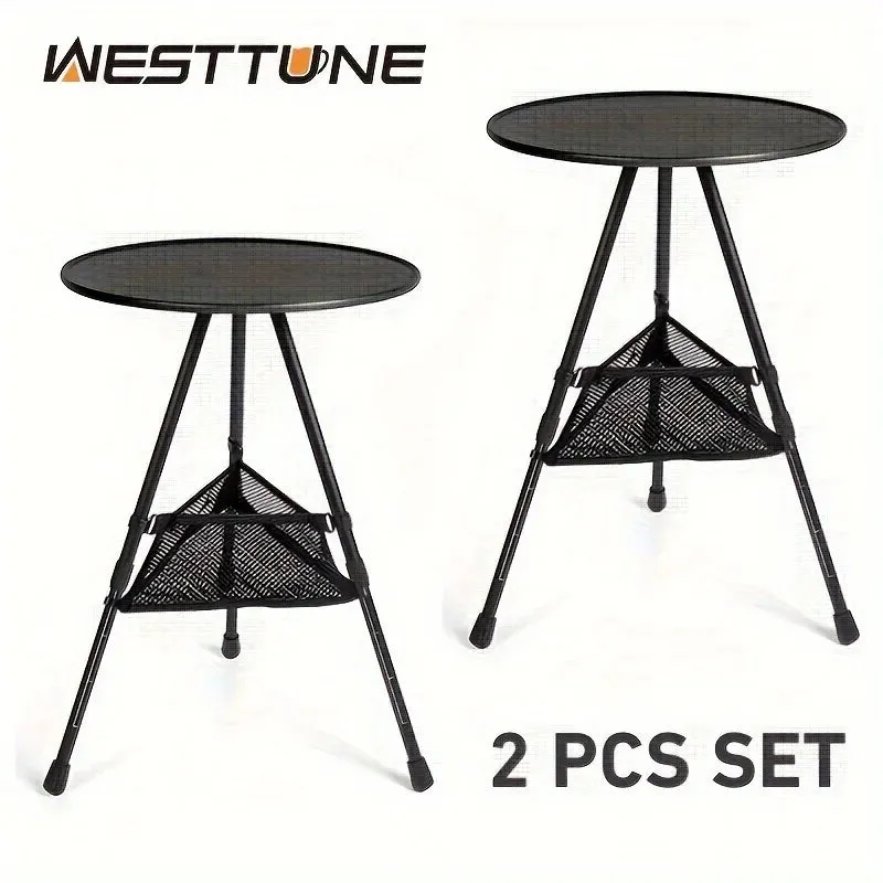 WESTTUNE 2 Pcs Set Camping Round Table