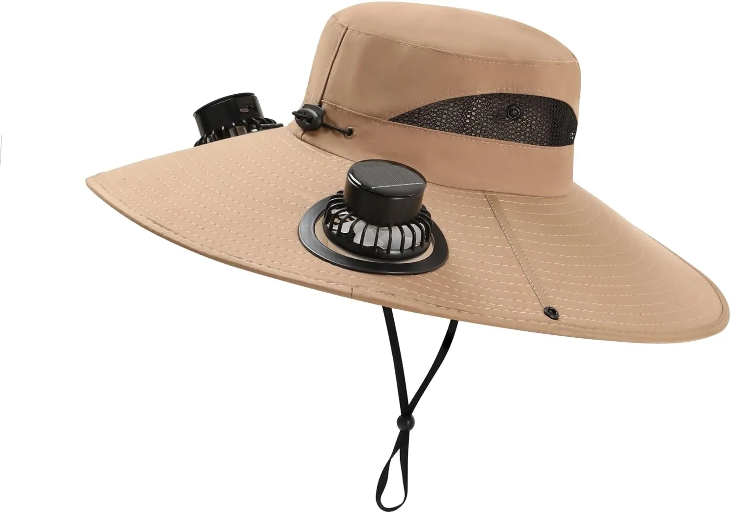 Wide Brim Solar Fan Hat, Hat with Fans Solar Power, Removable & USB Charging Fan, Sun Hats for Men Women Outdoor Fishing