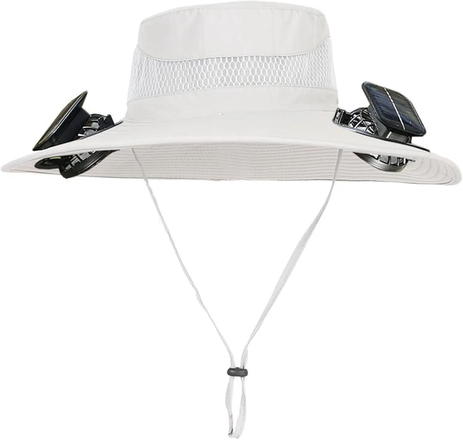 Wide Brim Solar Fan Hat, UPF 50  Bucket Hat with Solar Powered Fans for Hiking Camping Beach Outdoor Fishing
