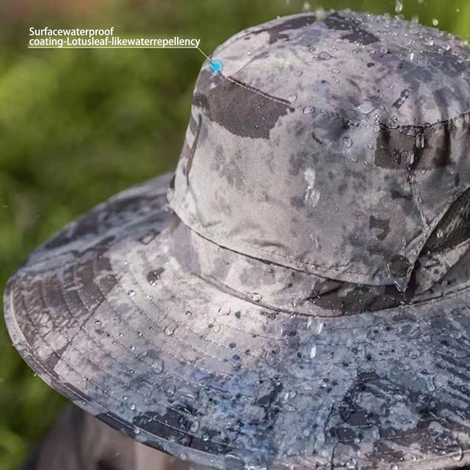 Wide Brim Solar Fan Hat, UPF 50  Bucket Hats with Solar Powered Fans for Camping Fishing Hiking Beach Outdoor
