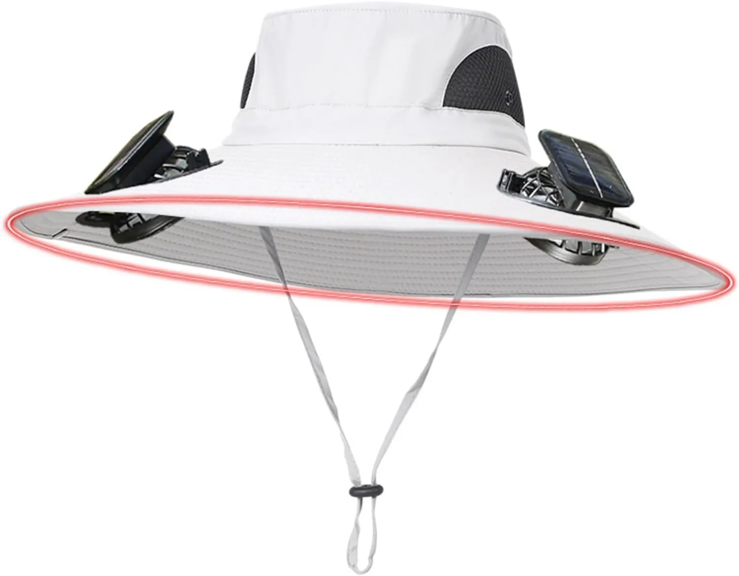 Wide Brim Solar Fan Hats for Woman, UPF 50  Solar Fan Sun Hat for Fishing Camping Beach Hiking Outdoor
