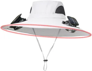 Wide Brim Solar Fan Hats for Woman, UPF 50  Solar Fan Sun Hat for Fishing Camping Beach Hiking Outdoor