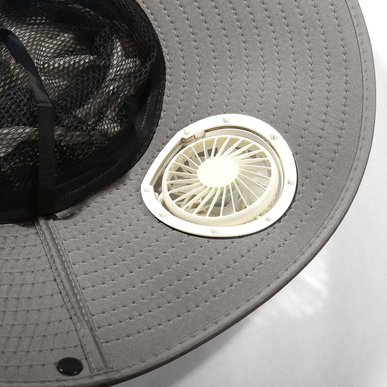 Wide Brim Solar Fan Outdoor Fishing Hat-Solar & USB Charging Big Head, Outdoor Fishing Sun Hat with Removable for Men