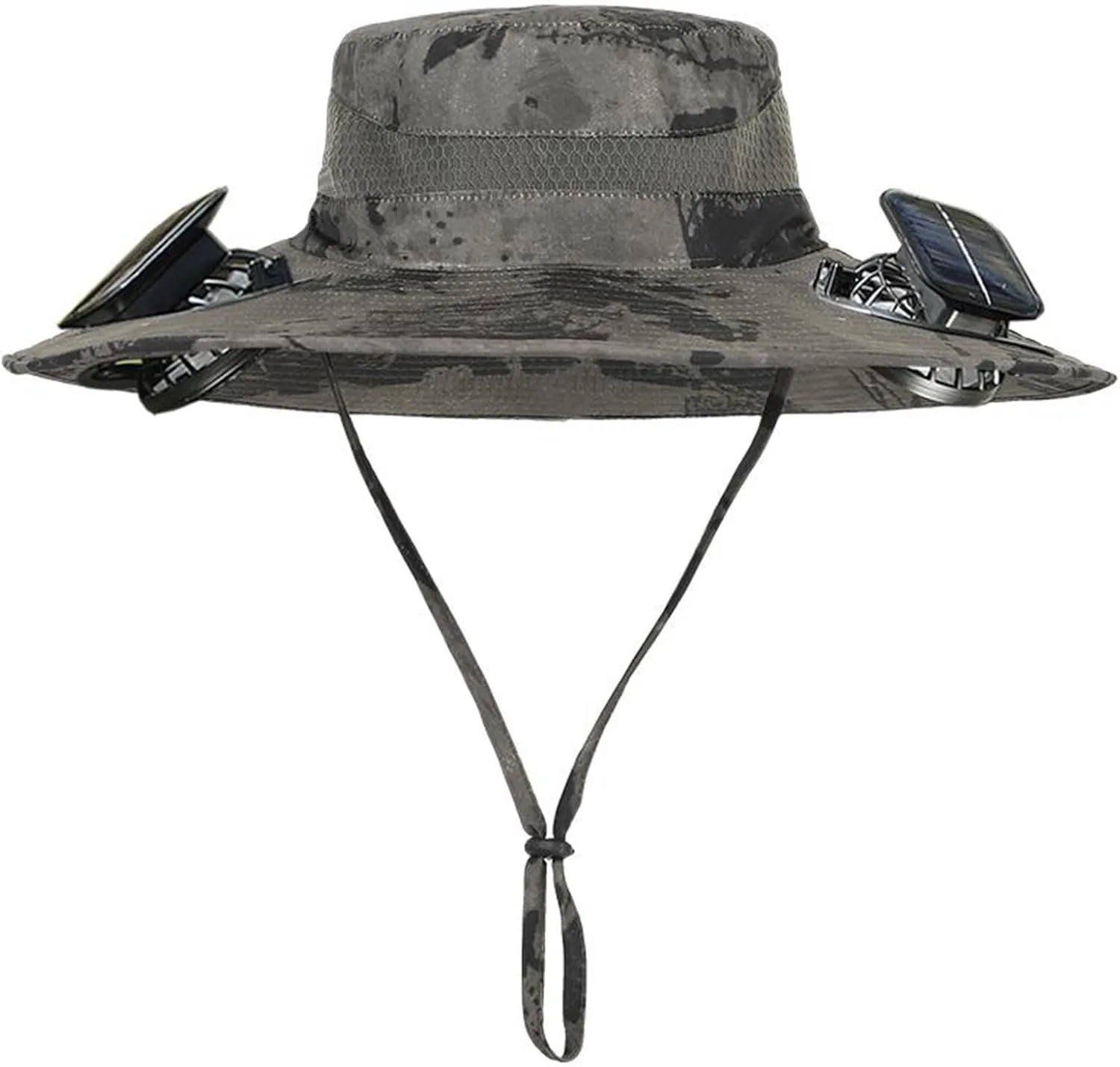 Wide Brim Solar Fan Outdoor Hat, UPF 50  Solar Power Fan Bucket Hats for Fishing Beach Hiking Outdoor Camping