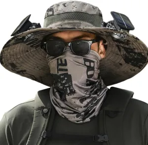 Wide Brim Solar Powered Fan Hat, UPF 50  Solar Power Fan Bucket Hat for Outdoor Fishing Camping Hiking Beach