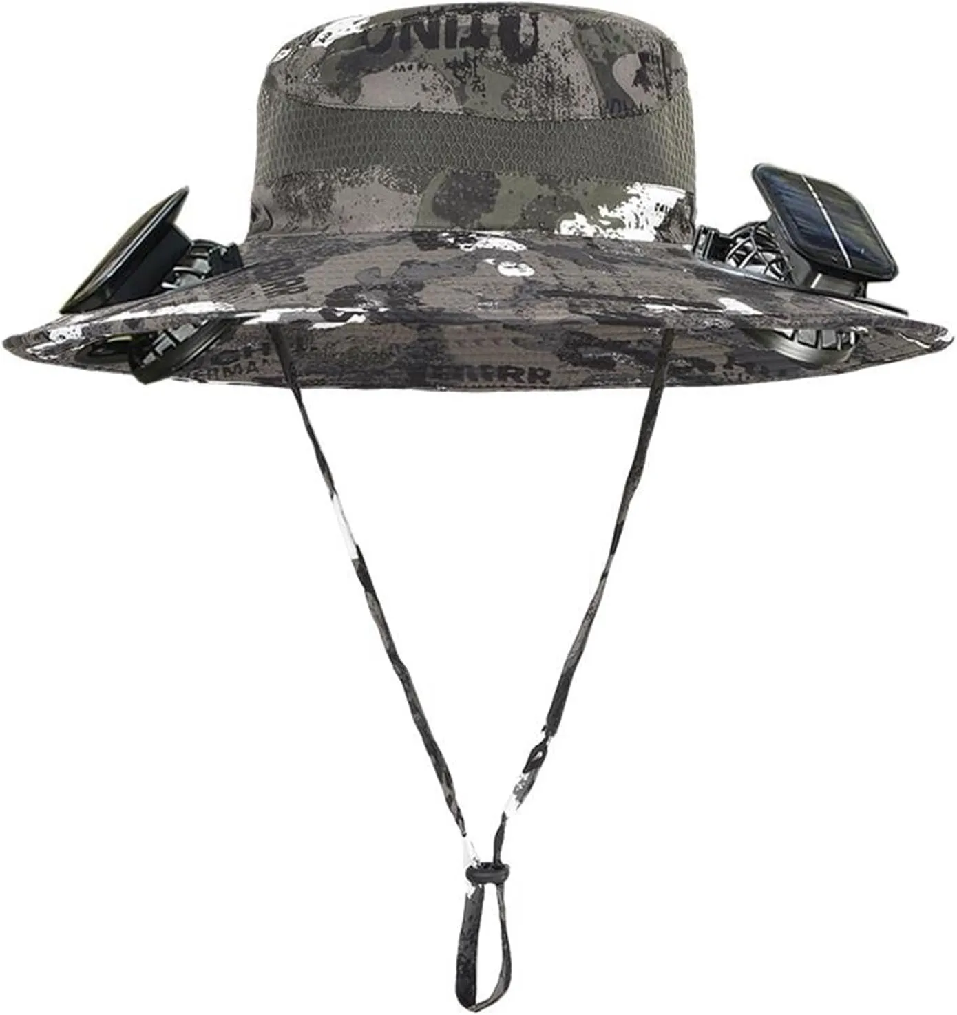 Wide Brim Solar Powered Fan Hat, UPF 50  Solar Power Fan Bucket Hat for Outdoor Fishing Camping Hiking Beach