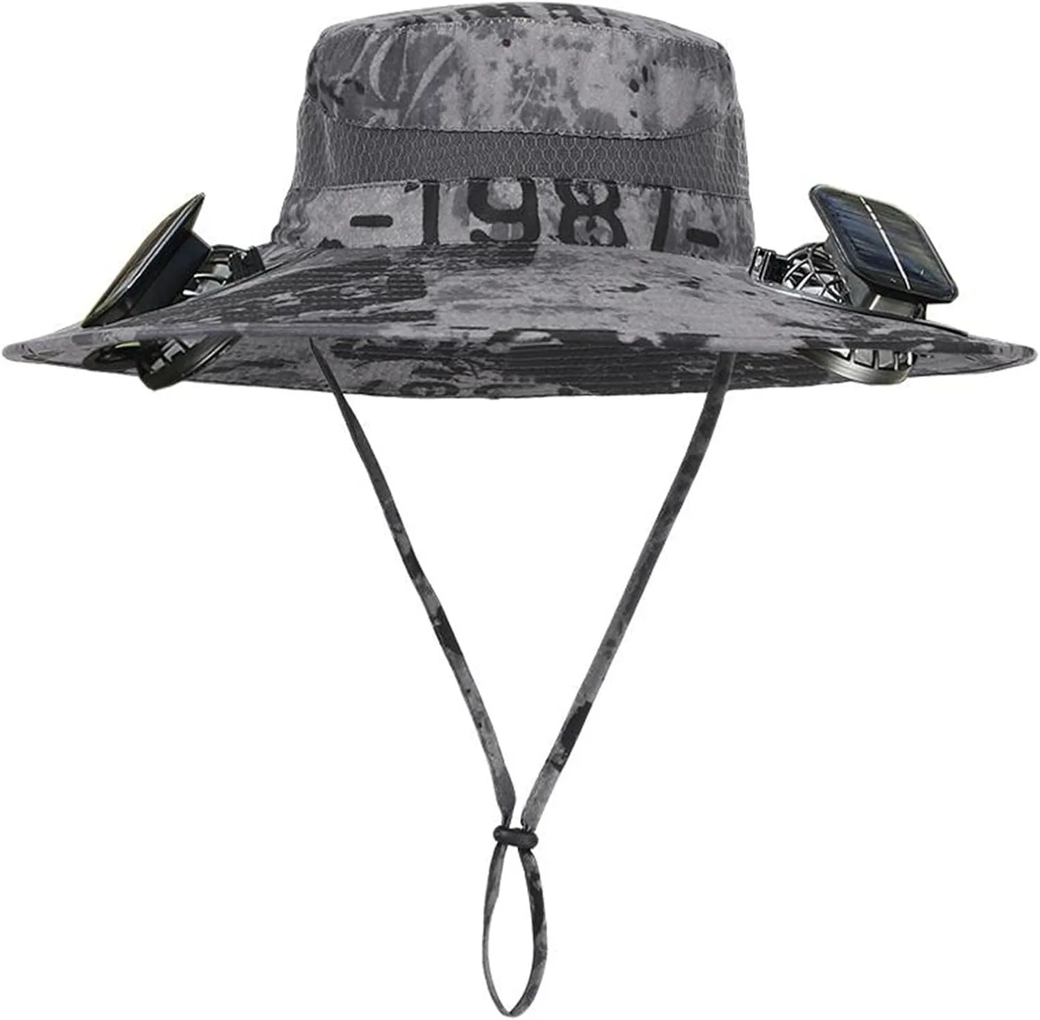 Wide Brim Sun Hat with Solar Powered Fans, UPF 50  Solar Fan Sun Hat for Hiking Beach Camping Fishing Outdoor