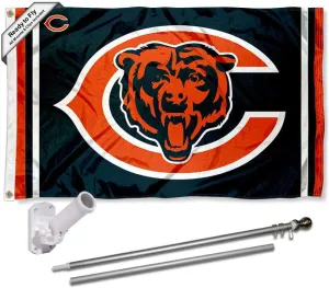 WinCraft Bears Dual Logo Flag Pole and Bracket Kit
