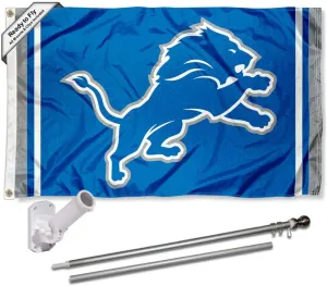 WinCraft Detroit Lions Flag Pole and Bracket Mount Kit