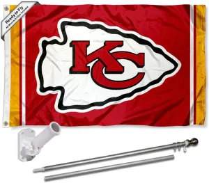 WinCraft Kansas City Chiefs Flag Pole and Bracket Kit