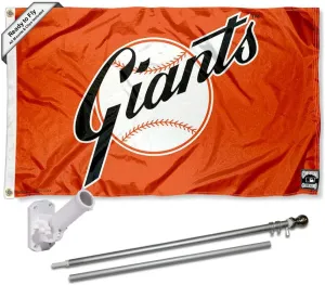 WinCraft San Francisco Giants Vintage Retro Flag Pole and Bracket Set