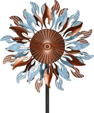 Wind Spinners Yard Garden - Large Wind Sculptures & Spinners with Stake, Kinetic Metal Windmill Spinner Decor for Garden Lover (22" W x 83“ H)