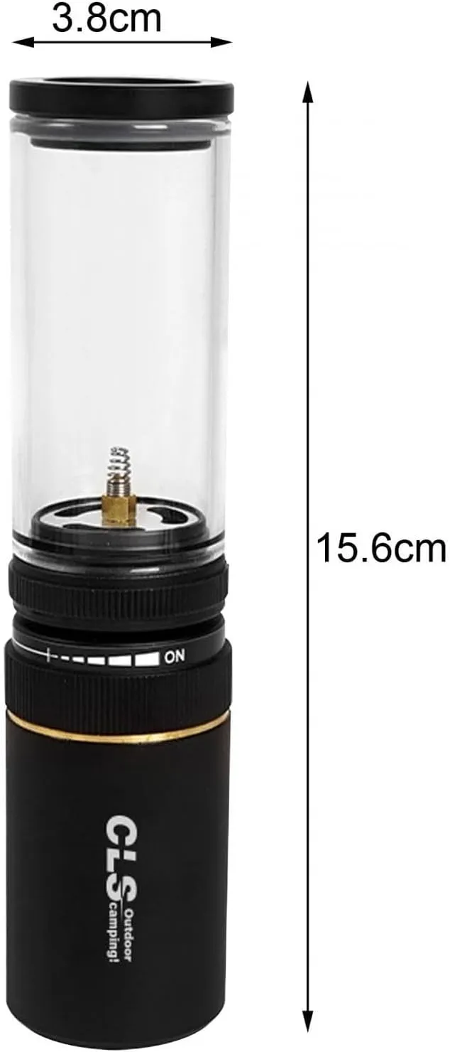 Windproof Tent Lantern, Outdoor Gas Lamp for Camping Activities, Ideal for BBQ and Trekking, Black
