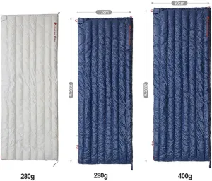 Winter Outdoor Goose Down Sleeping Bag, Adult Four-Season Camping Portable Ultra-Light Down Sleeping Bag,Off White 280g (Navy Blue 280g)