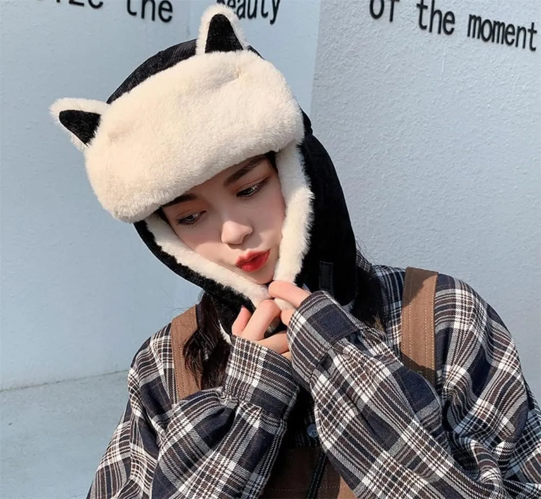 Winter Trapper Hat,Russian Ushanka Trooper Aviator Hats for Girl & Women,Snow Eskimo Hat with Ear Flaps for Cold Weather.