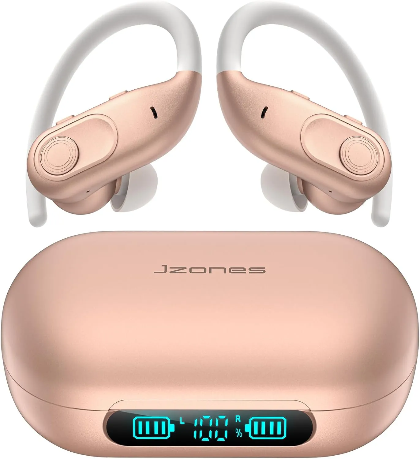 Wireless Earbuds Bluetooth Headphones 130Hrs Playtime with 2500mAh Wireless Charging Case LED Diaplay Hi-Fi Waterproof Over Ear Earphones for Sports Running Workout Gaming