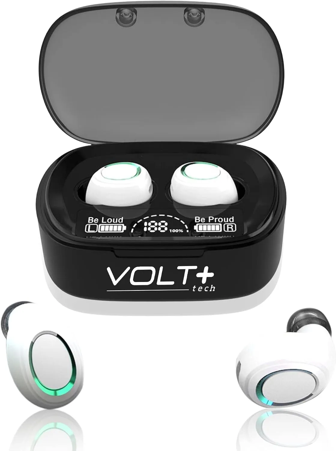 Wireless PRO Bluetooth 5.3 Earbuds Compatible with Kurio Smart 2 in 1 Pro   36 Hour Playback Use, Wireless IPX4 Waterproof/Sweatproof/Noise Reduction with Quad Mic