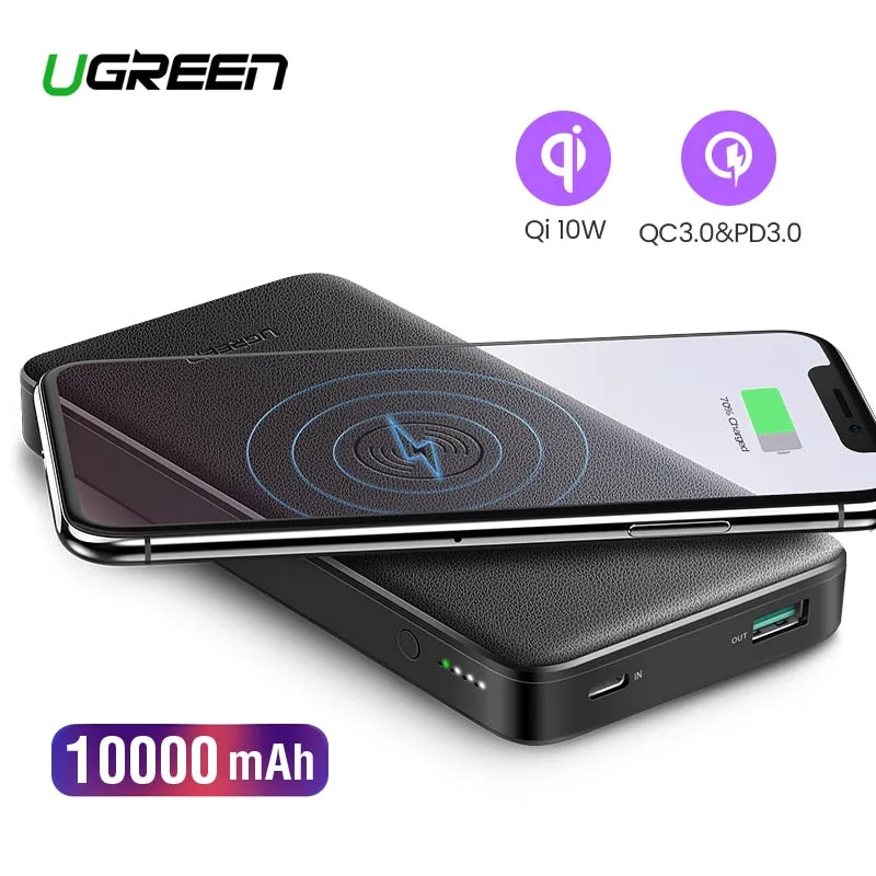 Wireless QC3.0 PD Ugreen Bank Powerbank Limited-time offer Charger Mi For 10000mAh iPhone Battery Portable Reliable Charger Quick Xiaomi Poverbank 9 Power