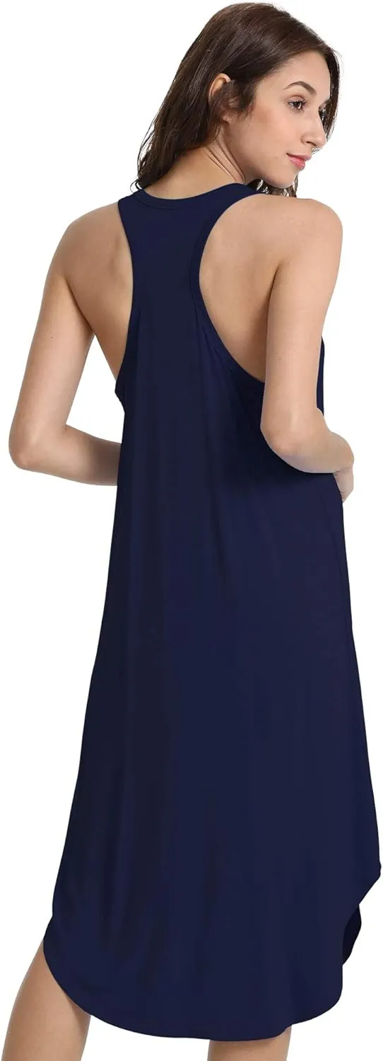 WiWi Soft Nightgowns for Women Sleeveless Racerback Nightgown Plus Size Pajamas Sleepshirts S-4X